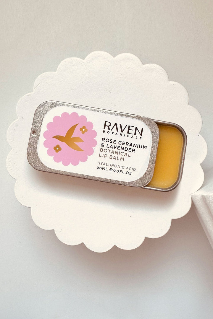 Botanical Lip Balm - Rose Geranium & Lavender - Raven Botanicals
