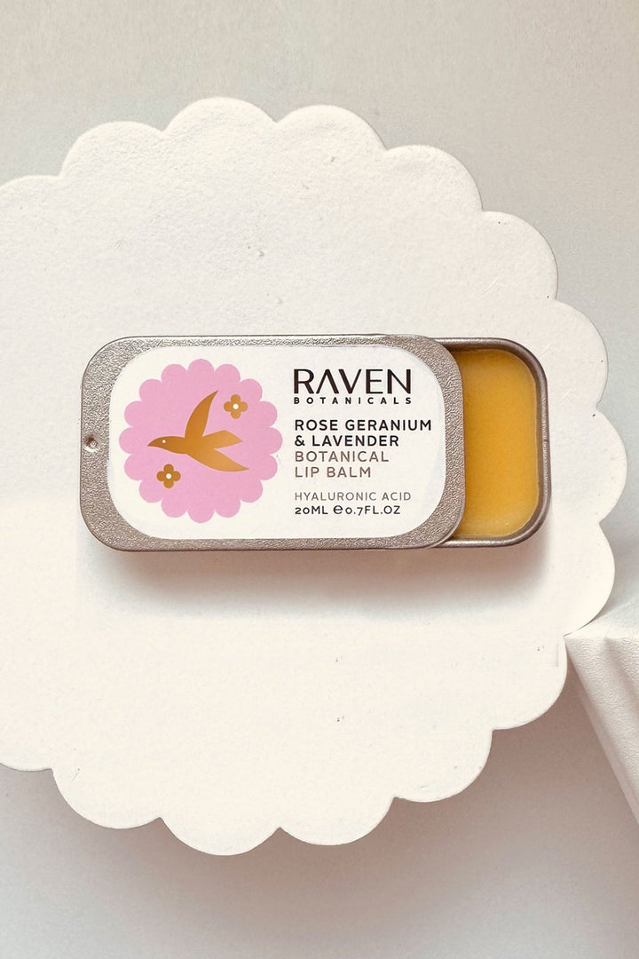 Botanical Lip Balm - Rose Geranium & Lavender - Raven Botanicals