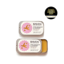 Natural Lip Balm | Rose Geranium & Lavender - Raven Botanicals